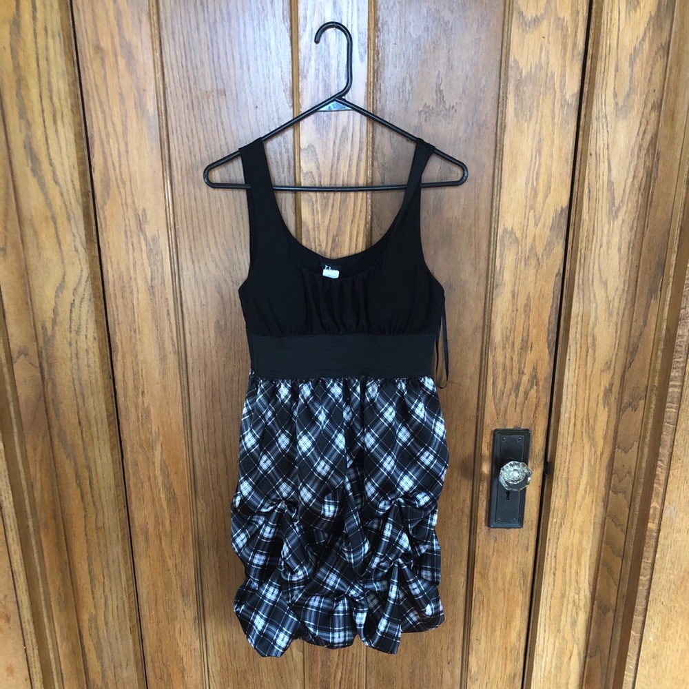 black and white dress